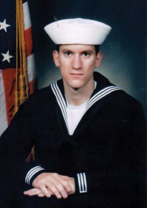 Jesse Atkins wearing a sailor uniform